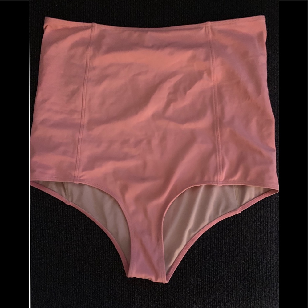 large high waisted pink swim  bottoms